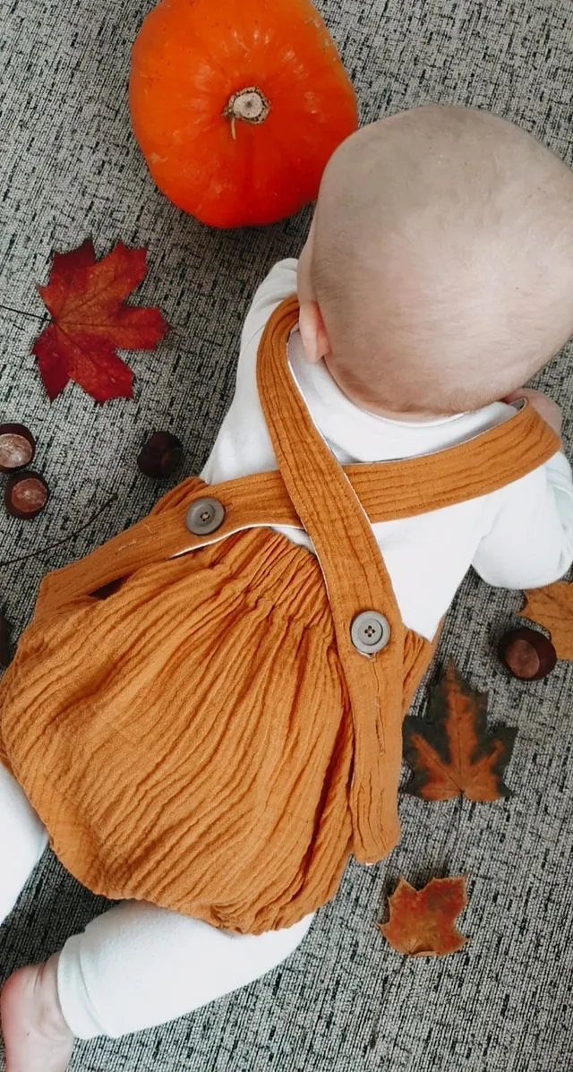 Baby Romper Musselin_Selbstgenähte Kinderkleidung Shop_Romper